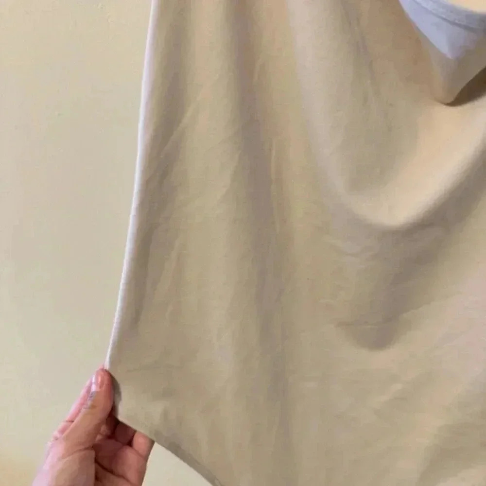 NWOT Abercrombie & Fitch Asymmetrical Cream Bodysuit - Picture 5 of 8